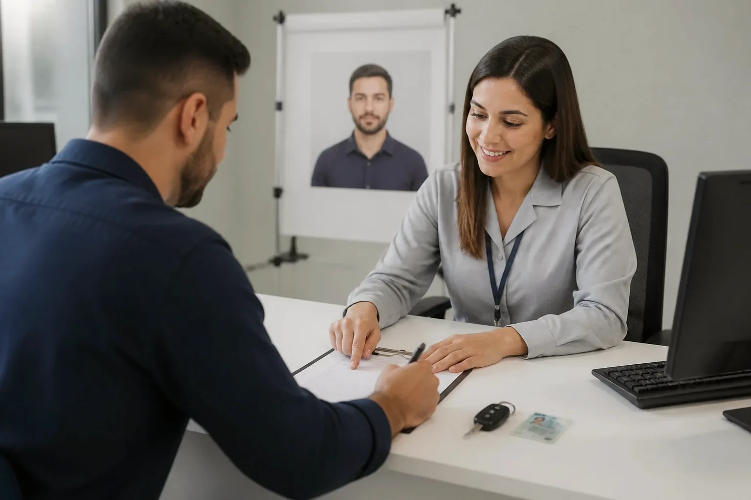 Cliente renovando CNH com ajuda de despachante.
